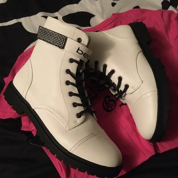 NEW BEBE COMBAT BOOTS - Picture 1 of 8